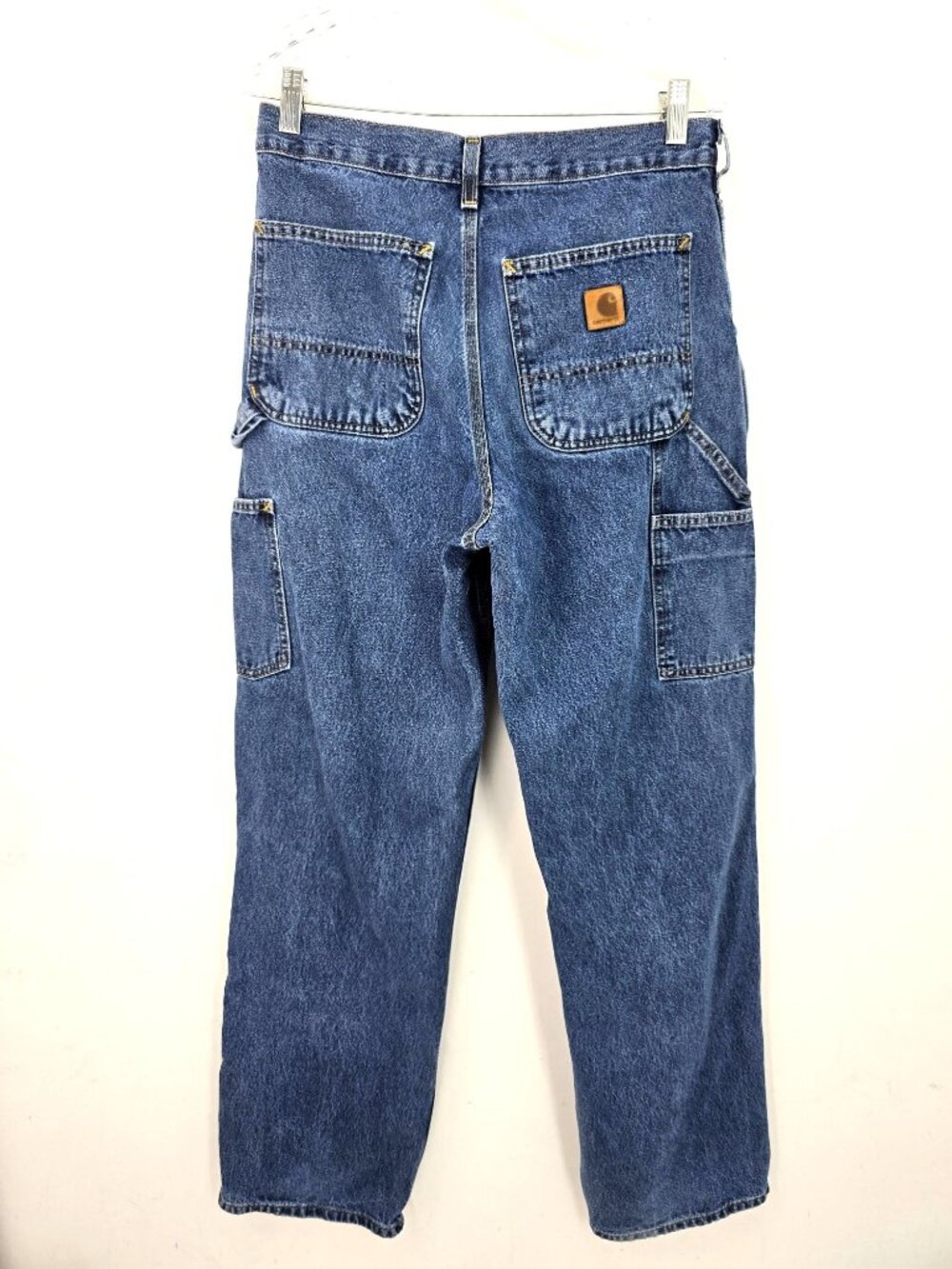 Vintage Carhartt Relaxed Fit Carpenter Cargo Work Blue Jeans 31x32